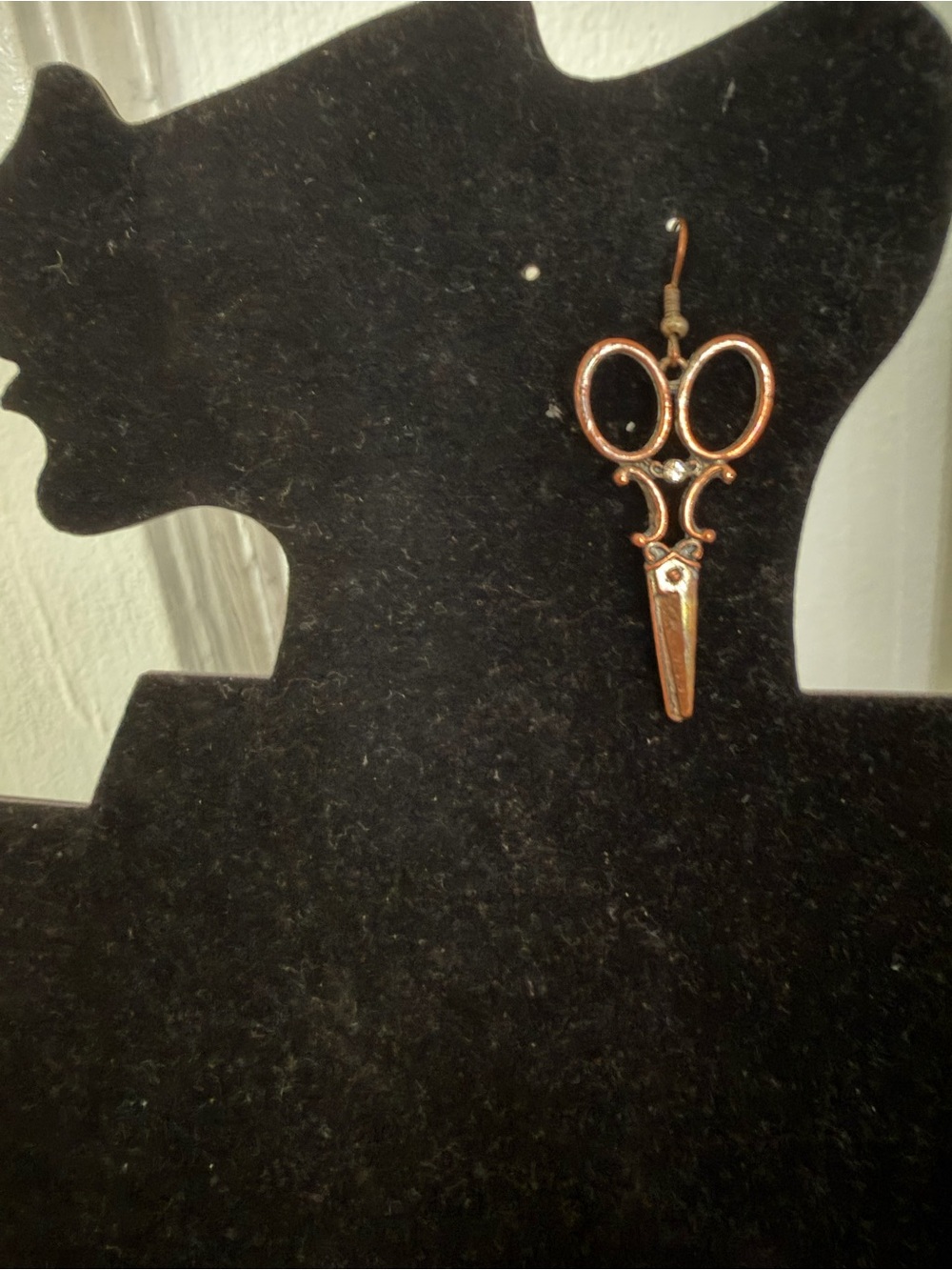 Vintage-Inspired Scissor Dangle Earrings in Antiqued Metal